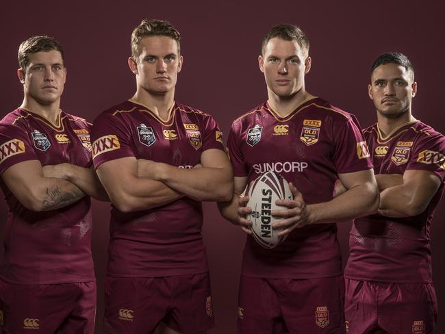 QLD State of Origin debutants Jarrod Wallace, Coen Hess, Tim Glasby and Valentine Holmes.