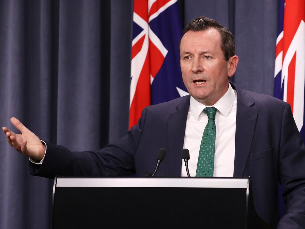 ‘I expect we’ll open again once we get very high levels of vaccination, I expect that will be some time next year,’ said WA Premier Mark McGowan. Picture: Jackson Flindell The West Australian.