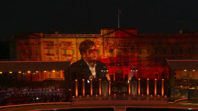 Elton John’s pre-recorded performance at Party at the Palace Picture: Channel 9