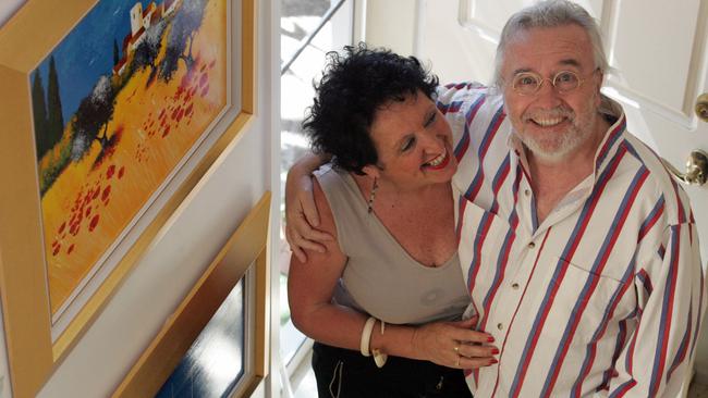 French artist Pierre Bernabeu with wife Louise Bernabeu. Picture: Sarah Marshall.