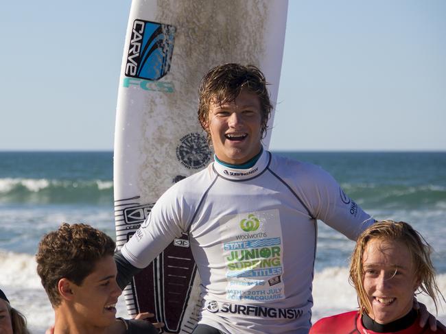 After trying to claim a NSW crown for the better part of a decade, Maroubra's Max McGuigan achieved his goal by claiming the Under-18 Boys division at the 2017 Woolworths NSW State Junior Surfing Titles. Max has now earned himself a wildcard entry into the Australian Open of Surfing. Picture: Ethan Brown/Surfing NSW. Source: Supplied.