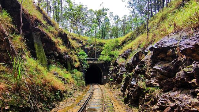 The disused rail tunnel that cuts through the Herberton Range a short walk from the Atherton-Herberton Rd. Picture: Supplied