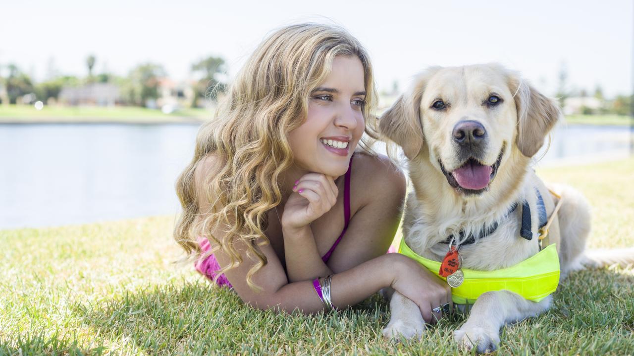 Rachael Leahcar with guide dog Ella. Pictures: Supplied.