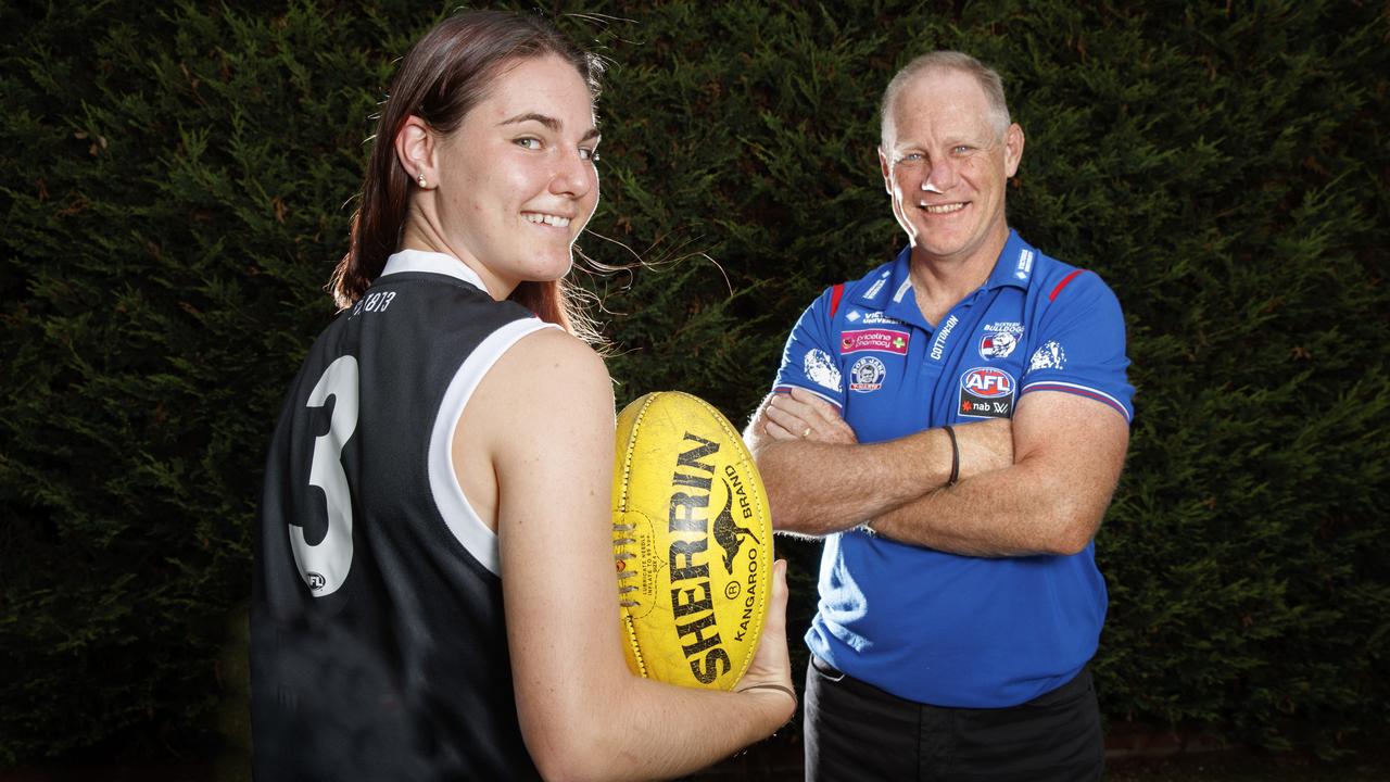 Former St Kilda player Nathan Burke will coach the Western Bulldogs against his daughter Alice’s Saints in her debut on Friday night. Picture: David Geraghty