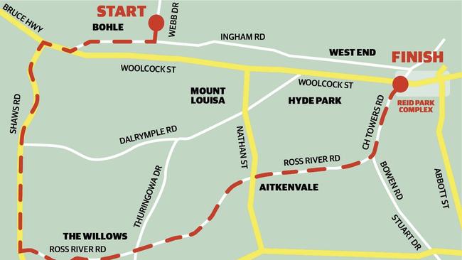 The map for this year’s Townsville Supercars Transporter parade.