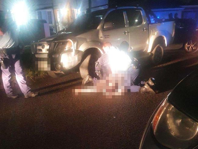 ***DT EXCLUSIVE No news.com, No Australia*** ***LEGAL WARNING MUST CHECK WITH DT PIC DESK BEFORE USE*** ,PIXELATED VERSION*** 27th of April 2022. Supplied image of slain underworld figure Mahmoud ‘Brownie’ Ahmad on the scene in Narelle Avenue, Greenacre