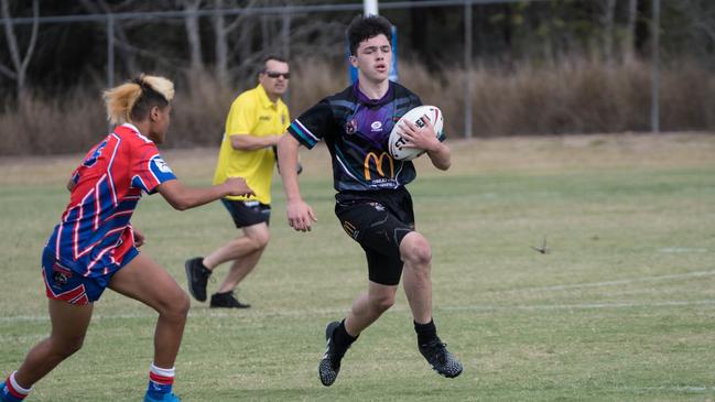 The Springfield Panthers player finds room to run in last weekend’s semi-final. Picture: Gary Reid