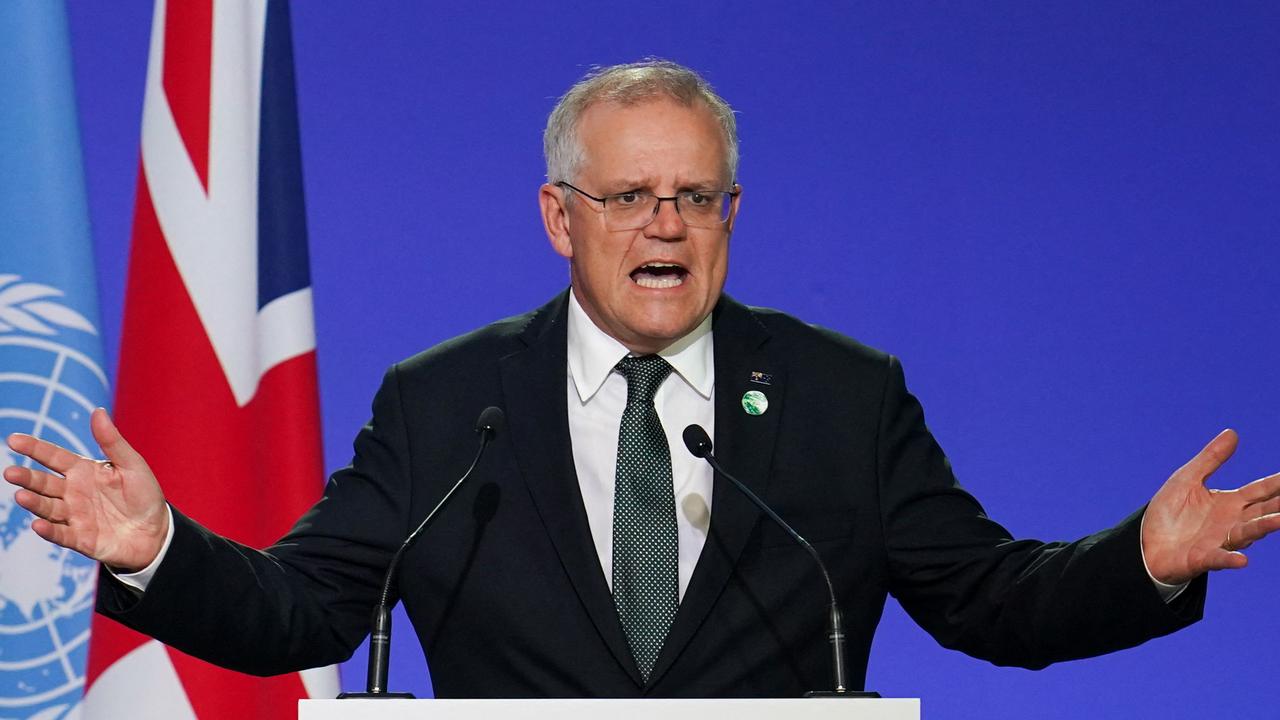 Both Morrison and Macron are now in Glasgow at the COP26 summit. Picture: Ian Forsyth / POOL / AFP