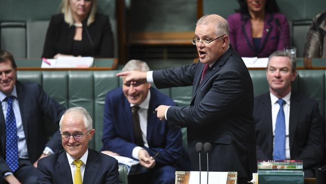 Treasurer Scott Morrison speaks during Question Time yesterday.