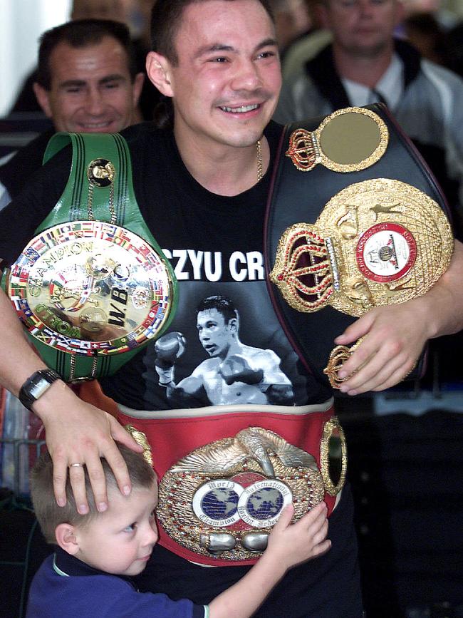 Nikita with his dad in 2001.