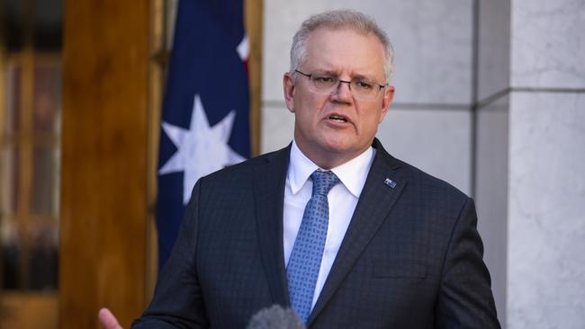 Prime Minister Scott Morrison is facing calls to repatriate some 25,000 Australians still stuck overseas. Picture: NCA NewsWire / Martin Ollman