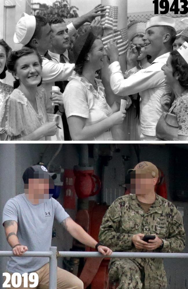 US sailors and marines … then and now.