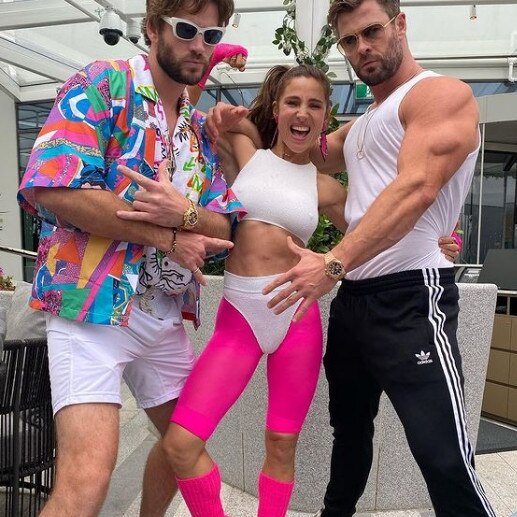 Another guest, Elsa Pataky and Chris Hemsworth at an 80s style birthday party. Picture: @chrishemsworth