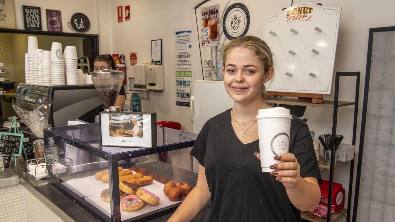 Lili Denman makes great coffee at the Pizza &amp; Pie Co. Picture: Nev Madsen.