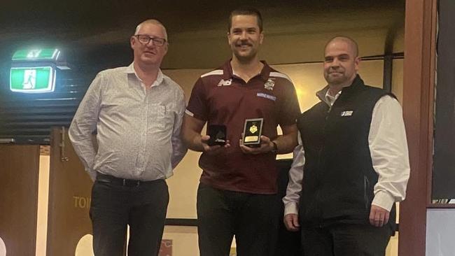 Nairne Bremer captain Brock Knott took out this year's HFL Mail Medal. Picture: Facebook