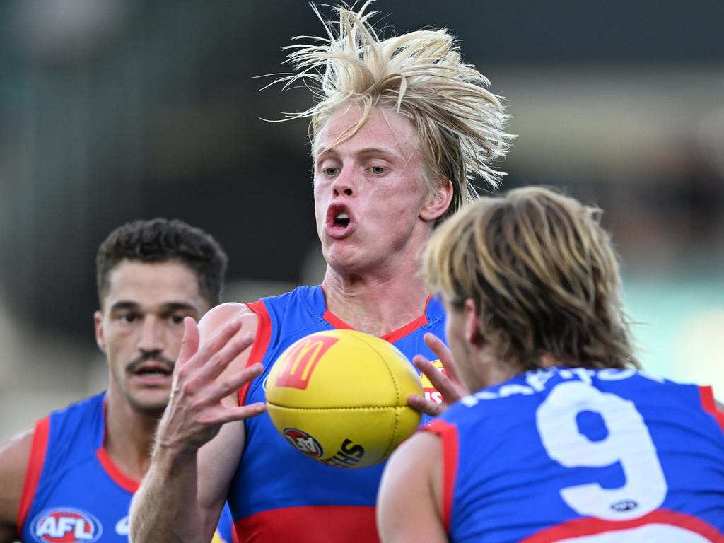 Sam Davidson threw his hand up for a senior spot at the Dogs. Picture: Steve Bell/Getty Images