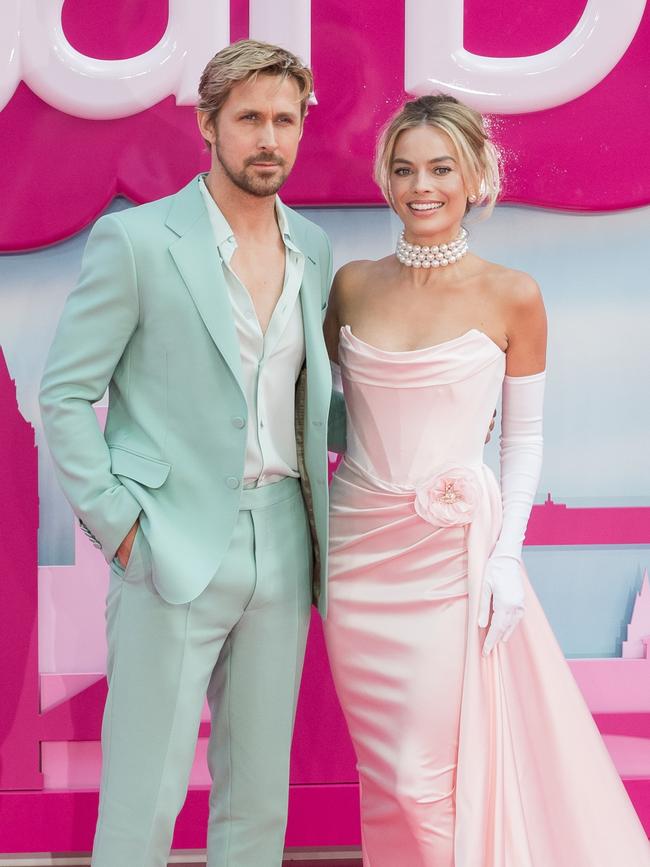 Barbie stars Margot Robbie, right, and Ryan Gosling. Picture: Getty