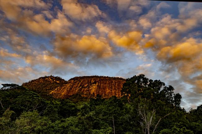 The Mount Jukes Eco Resort, built from scratch by yoga aficionado David Deakin, holds glamping tents and a half-moon shaped house that face Mt Jukes and Mr Deakin says the â€œenergyâ€ of the property has to be experienced to be understood. Picture: Contributed