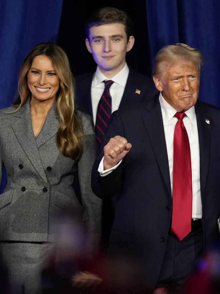 Barron towering over his parents. Picture: Alex Brandon