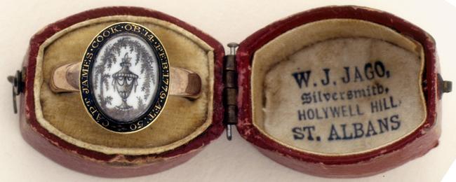 Captain James Cook’s mourning ring, owned by his widow, Elizabeth Cook, circa 1780, part of the Heritage Collection at the State Library of NSW.