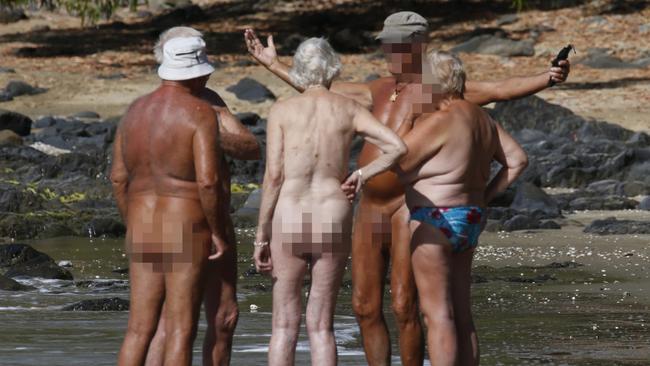 People enjoy the sun at Buchan Point nudist Beach in Cairns PICTURE: ANNA ROGERS