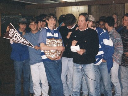 Nova radio host Ryan Fitzgerald after winning a local premiership with Port Noarlunga footy club in 1993. Picture: Supplied