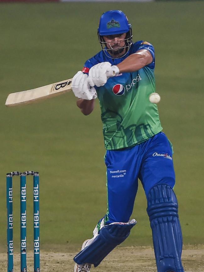 David in action for the Multan Sultans during the Pakistan Super League. Picture: Arif ALI / AFP