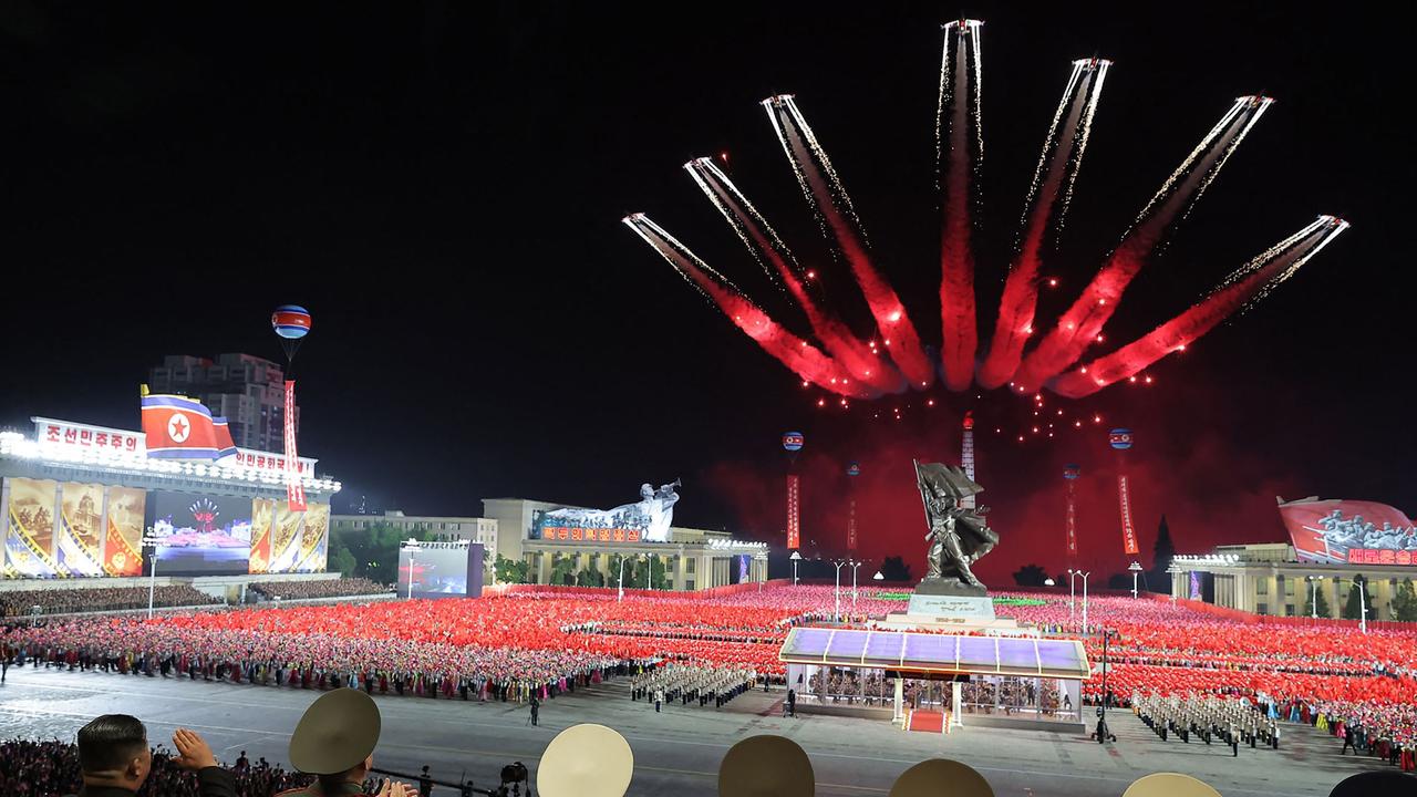 A fly-by during a military parade to mark the Korean War armistice. (Photo by KCNA VIA KNS / AFP).