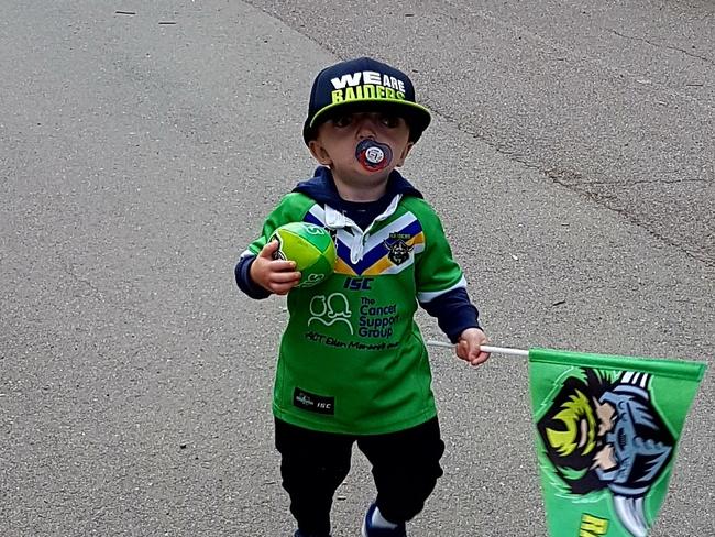 The four-year-old has been a member of the Raiders since he was a baby.