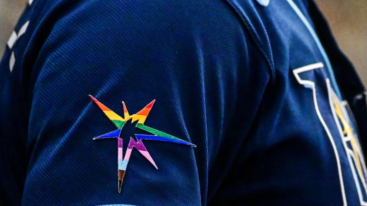 The Tampa Bay Rays pride uniform.