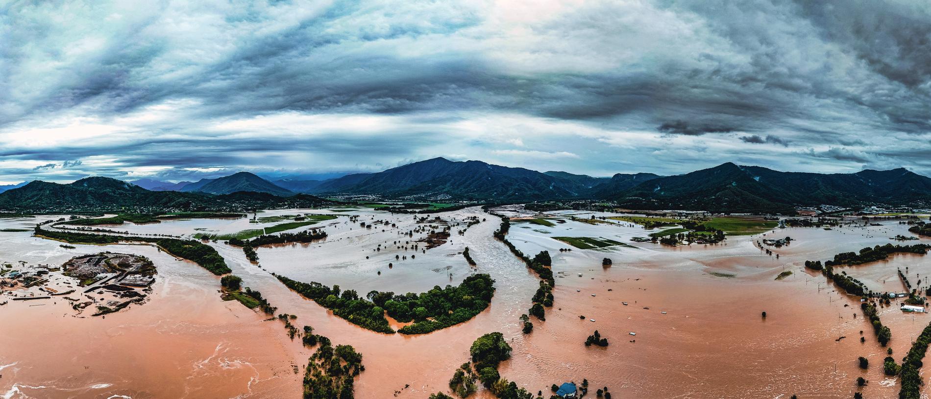 An aerial view shows the scale of deluge from widespread floods in Far North Queensland. Picture: Liv Cole