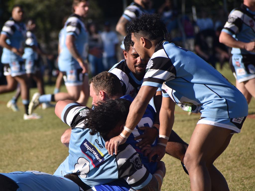 A-grade action between Norths and Gladstone Valleys at the inaugural TBMMBEKIND Day at the Gymmy Grounds, Rockhampton, on July 20, 2024.