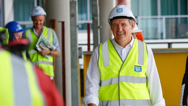 Chief Minister Michael Gunner in a hard hat