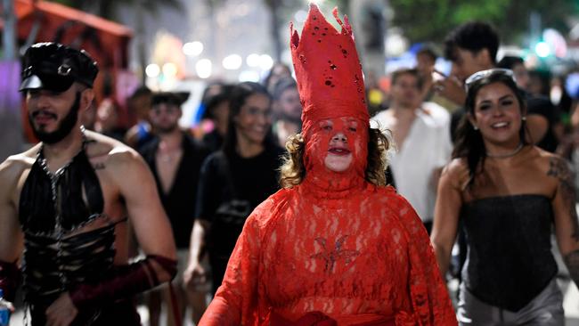Fans dressed in costume. Picture: Daniel Ramalho/AFP