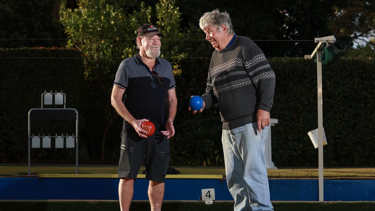 Craig Harford and Bill Green, at Leichhardt Bowling Club. Picture: Justin Lloyd.