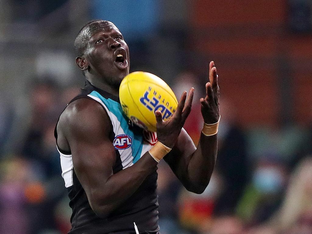 The vilification of Aliir shows the AFL still has a racism problem. (Photo by Sarah Reed/AFL Photos via Getty Images)