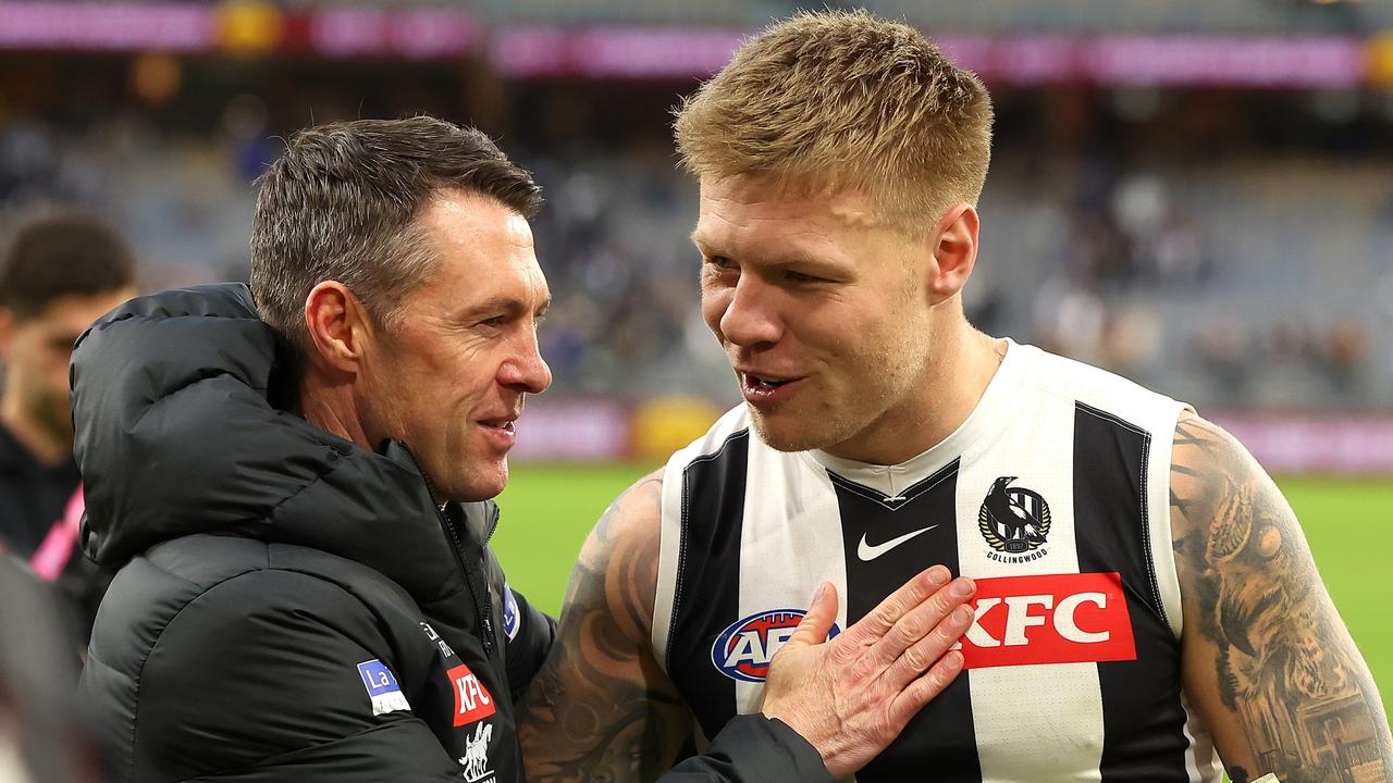 Craig McRae says he has ‘absolute trust’ in Jordan De Goey, who will not be advised against travelling overseas on his break. Picture: Paul Kane / Getty Images