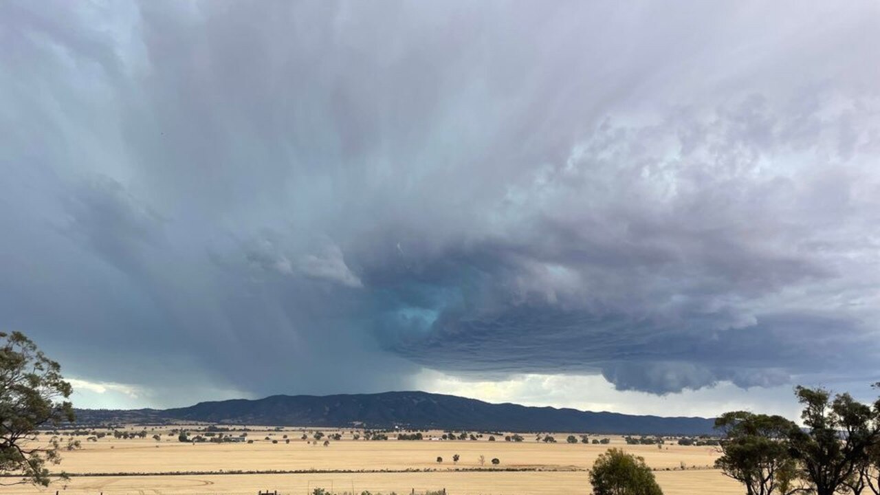 Clouds at Melrose, as storms hit parts of Adelaide and SA. Picture: Andrew Walter