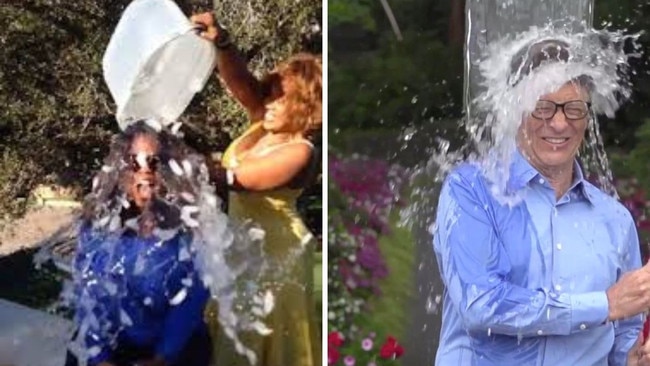 Its success sparked a wave of imitators, and players sought attention by flirting with injury and testing deadly limits. Oprah Winfrey (L) and Bill Gates (R). Picture: YouTube