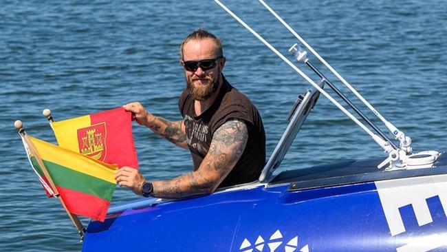 A rescue mission is currently underway for a Lithuanian single-seat ocean rower Aurimas Mockus who has found himself in the path of Tropical Cyclone Alfred off the Queensland coast. Picture: Supplied