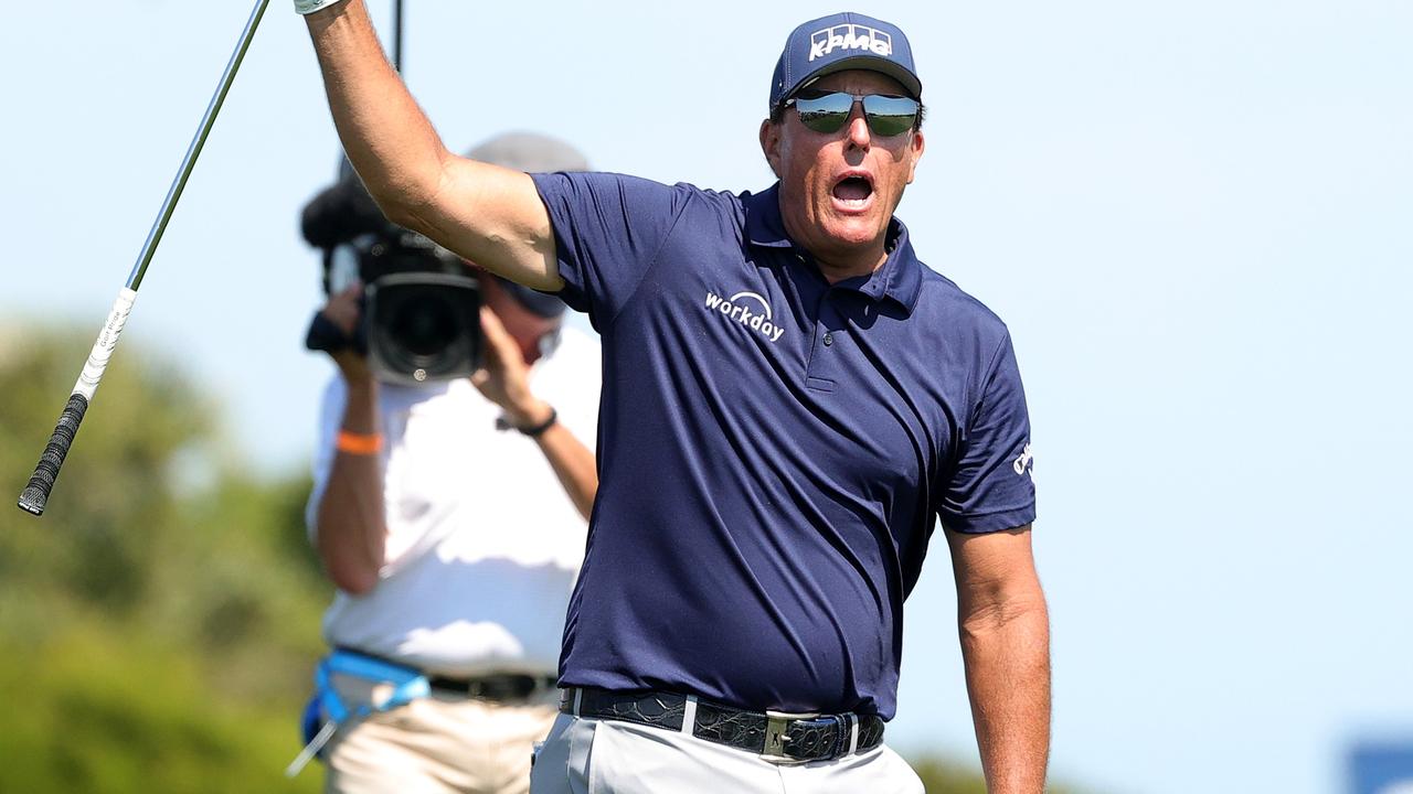 Phil Mickelson has won. (Photo by Stacy Revere/Getty Images)