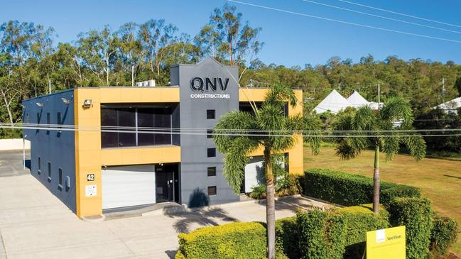 The deserted former headquarters of troubled building company QNV Constructions at 42 Siganto Dr, Helensvale, is on the market. Photo: Supplied