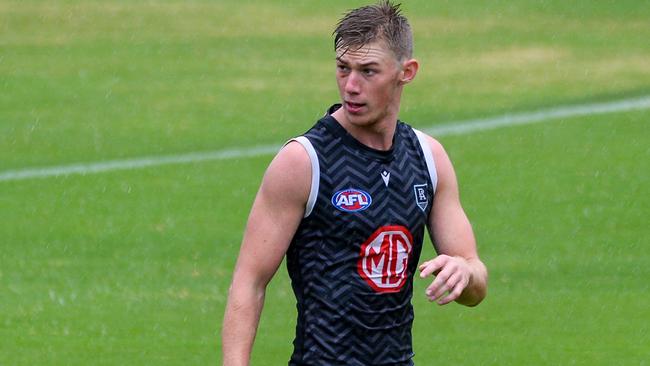 Todd Marshall at Port Adelaide training at Alberton, Saturday March 13, 2021. Picture: Brenton Edwards