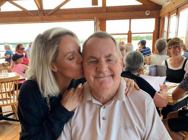 Kim Cooper with her father John. Picture: Facebook