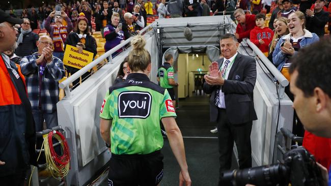 She headed into the tunnel at full-time to a standing ovation. Picture: Sam Ruttyn