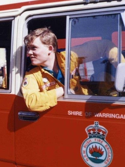 Shane Fitzsimmons in his younger years as a volunteer fire fighter.