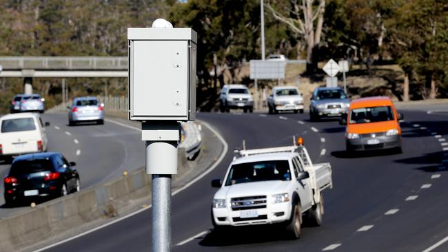 The permanent speed camera on the Southern Outlet at Tolmans Hill.