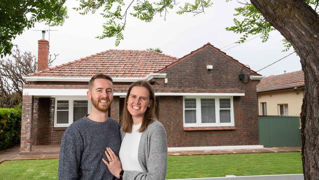 Emma and Isaac Glonek purchased their Clarence Gardens house earlier this year. Picture: Brett Hartwig