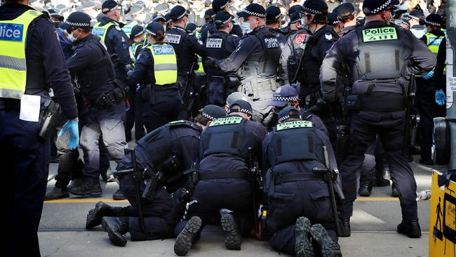 Police make an arrest. Picture Rebecca Michael