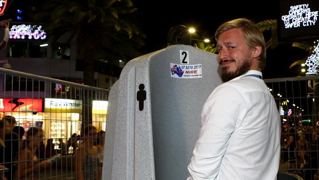 Gold Coast Bulletin Jack Houghton tried out the open-air urinals and wasn’t a fan.